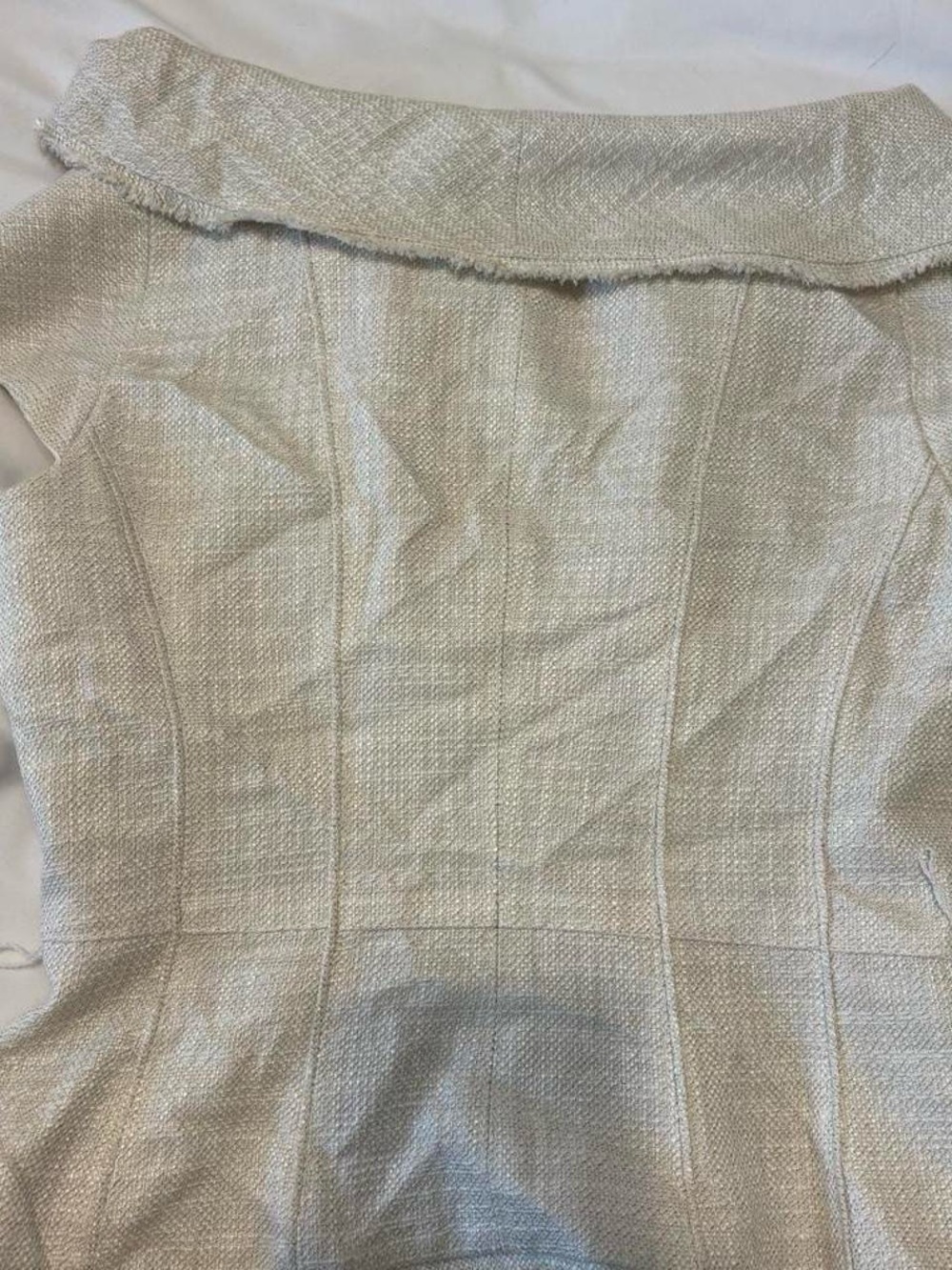 Off-Shoulder Cream Button-Front Textured Top - Picture 5 of 6